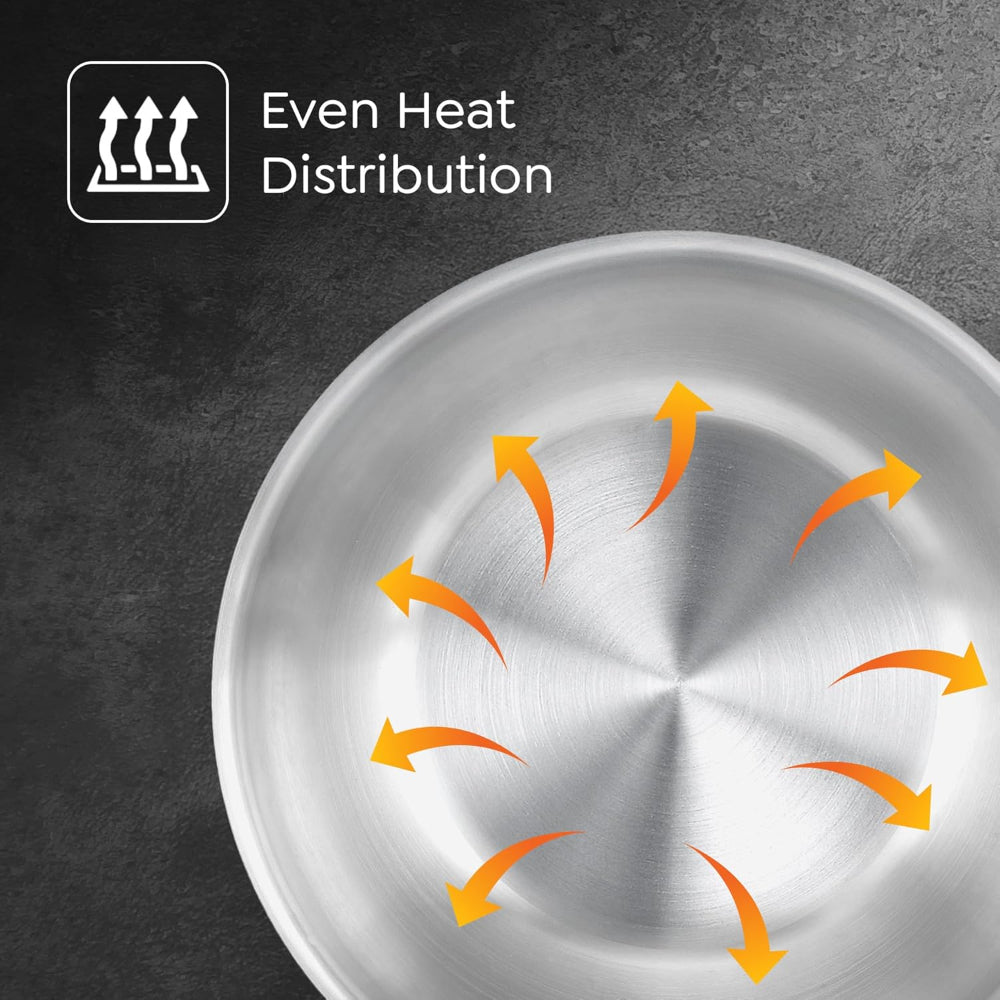 Prestige Tri-Ply Stainless Steel Splendid Fry Pan with Lid - 11