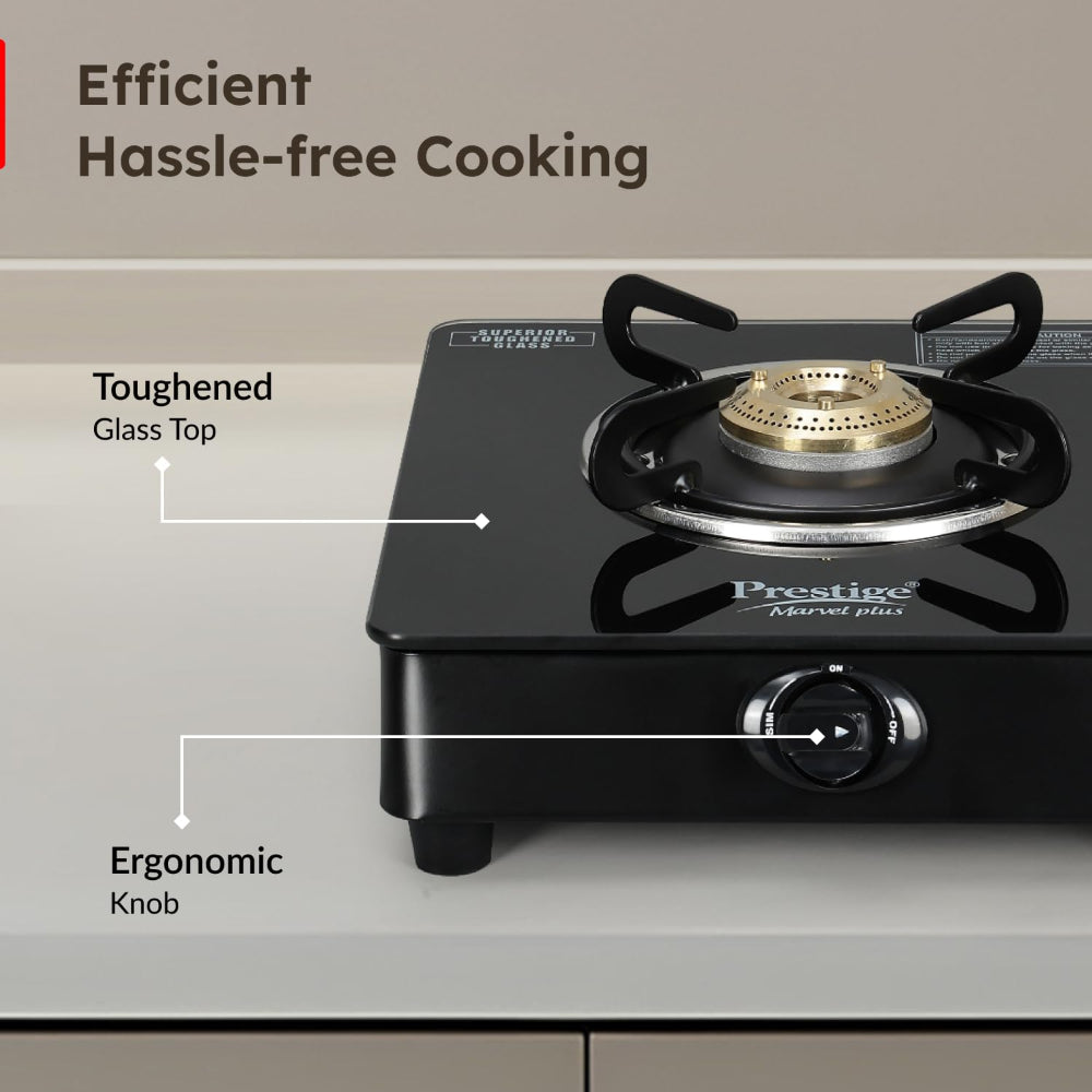 Prestige Marvel Plus Toughened Glass Top 1 Burner Gas Stove - 4