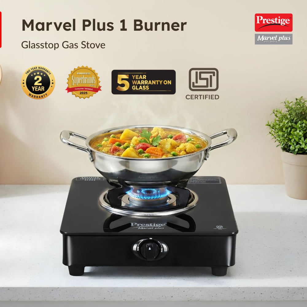 Prestige Marvel Plus Toughened Glass Top 1 Burner Gas Stove - 2