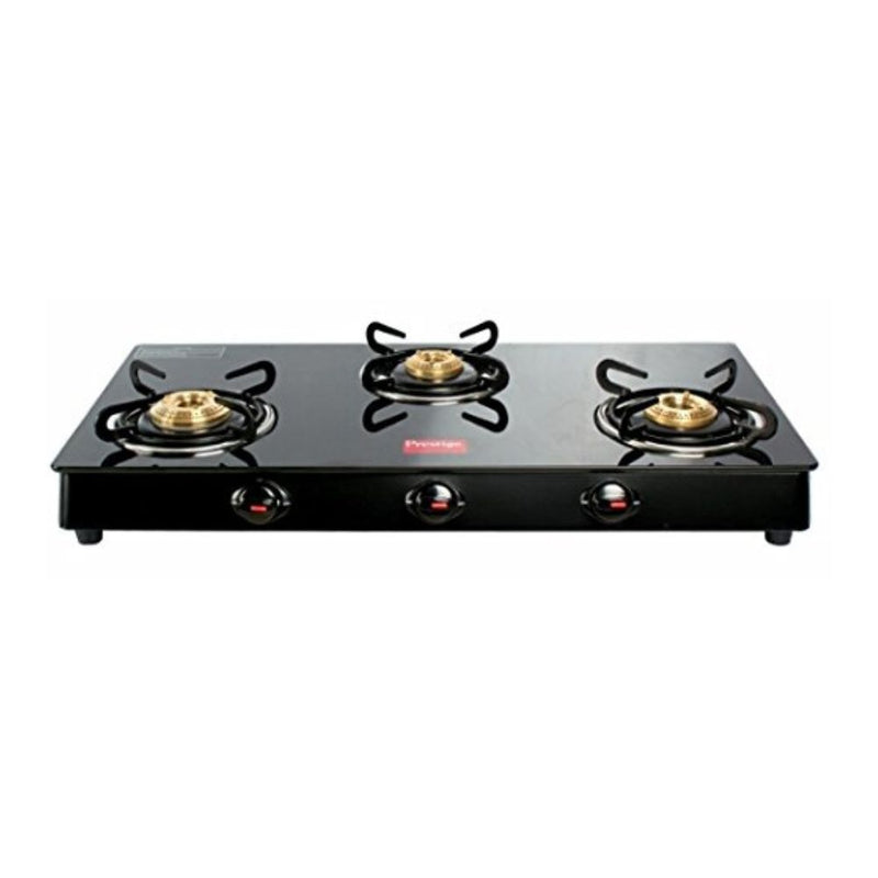 Prestige Royale SCHOTT Glass Top 3 Burner Gas Stove Black