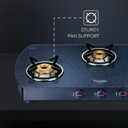 Prestige Premia Schott Glass-Top GTS 03L (D) 3 Burner Gas Stove - 6
