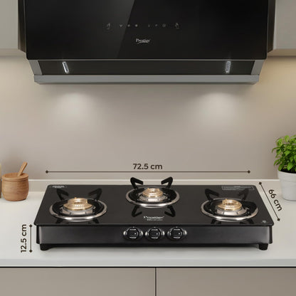 Prestige Marvel Plus 3 Burner Toughened Glass Top Gas Stove - GTM-03 - 2
