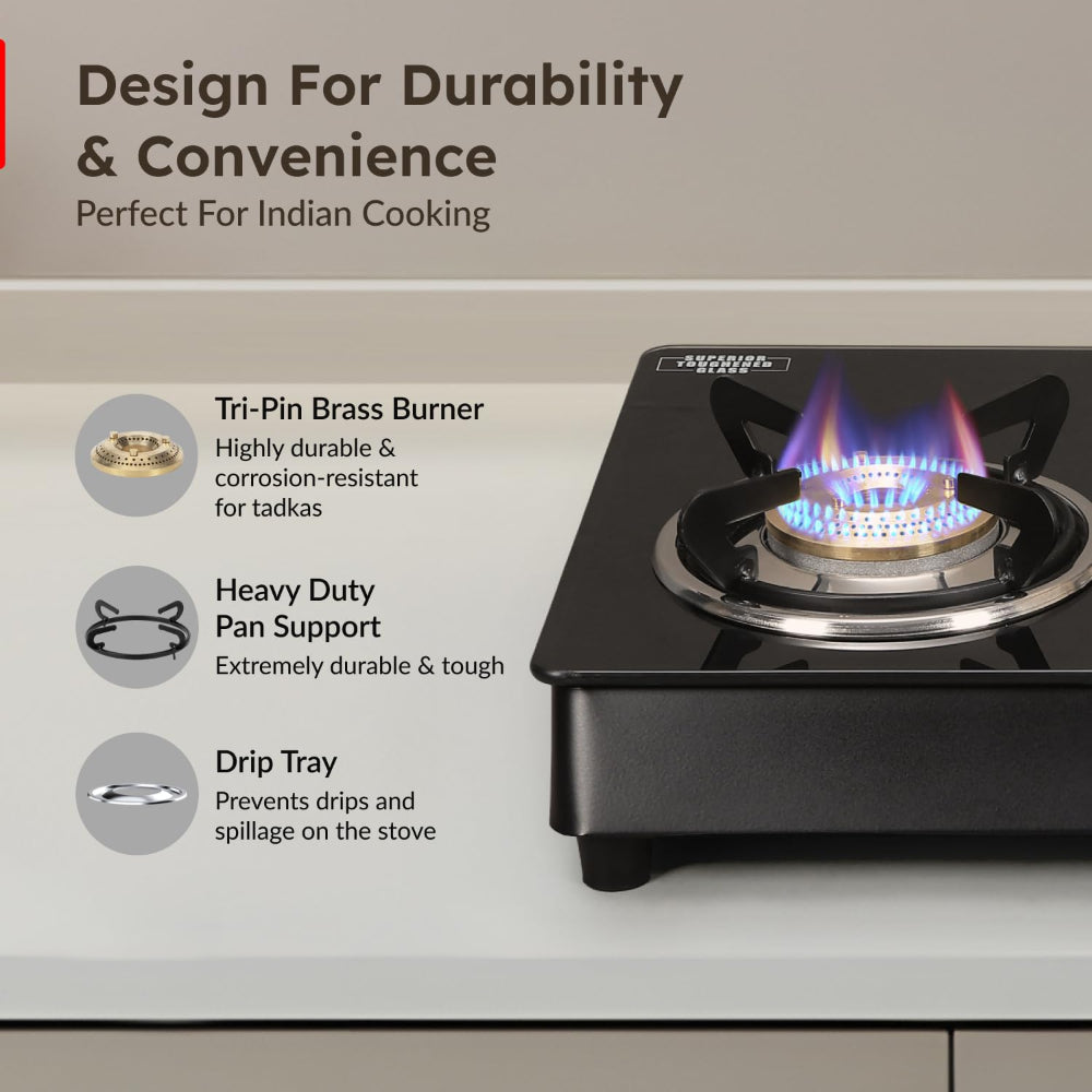 Prestige Marvel Plus 3 Burner Toughened Glass Top Gas Stove - GTM-03 - 4