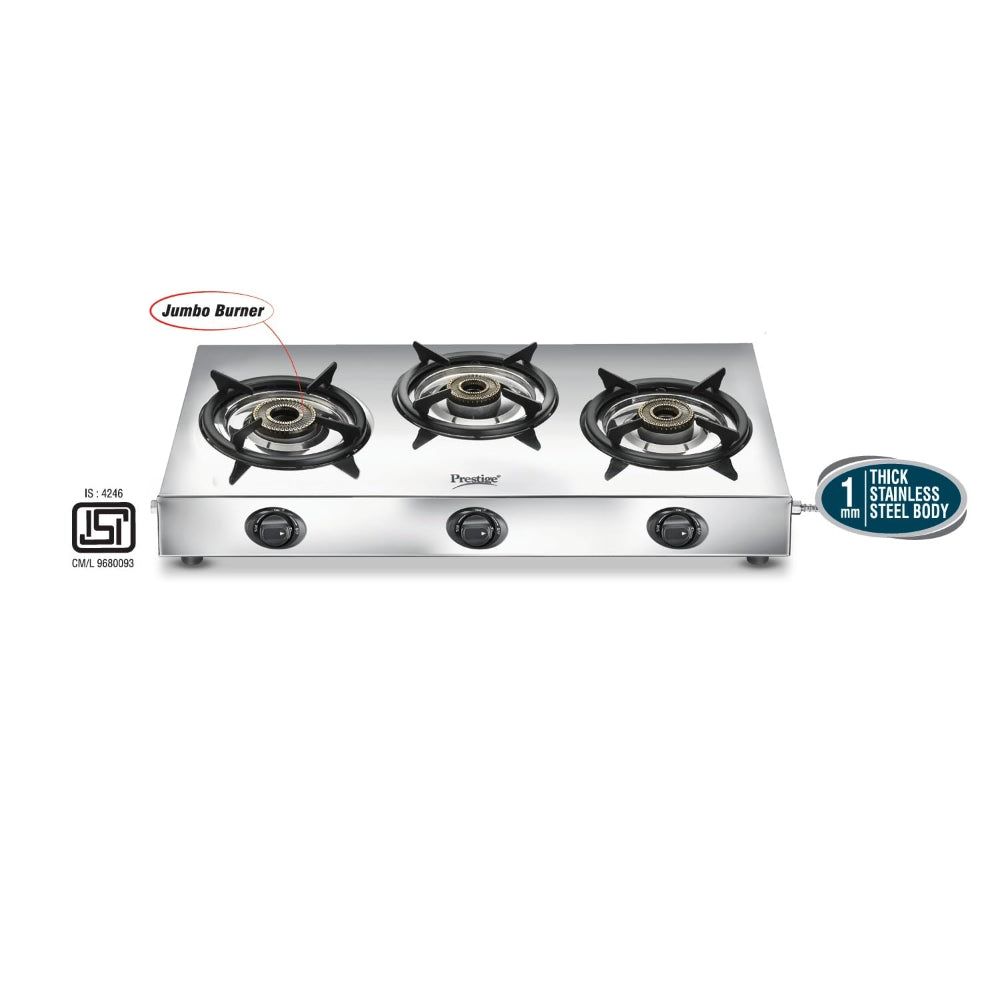 Prestige Perfect Plus Stainless Steel 3 burner Gas Stove - 2