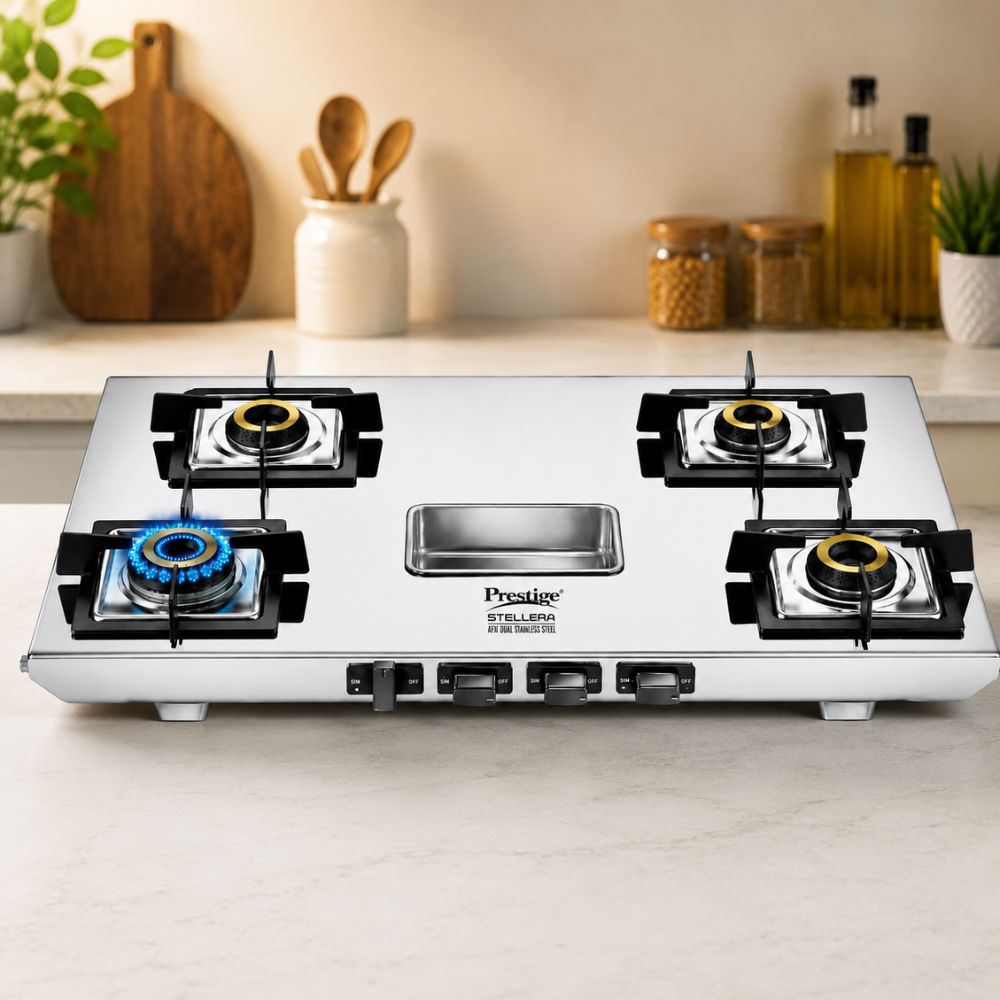 Prestige Stellora 4 Burner Stainless Steel Gas Stove - 1