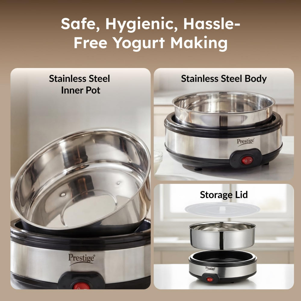 Prestige Electric Yoghurt Maker with Storage Lid with Stainless Steel Inner Pot - 7