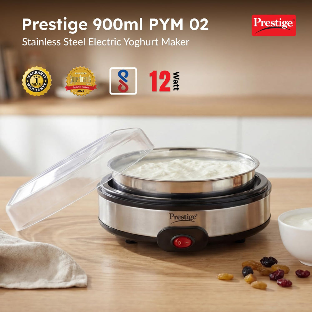 Prestige Electric Yoghurt Maker with Storage Lid with Stainless Steel Inner Pot - 4