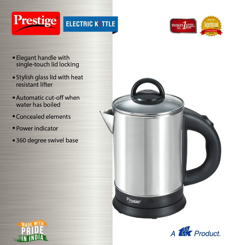 Prestige Stainless Steel PKGSS 1.7 Liter 1350 Watts Electric Kettle - 3