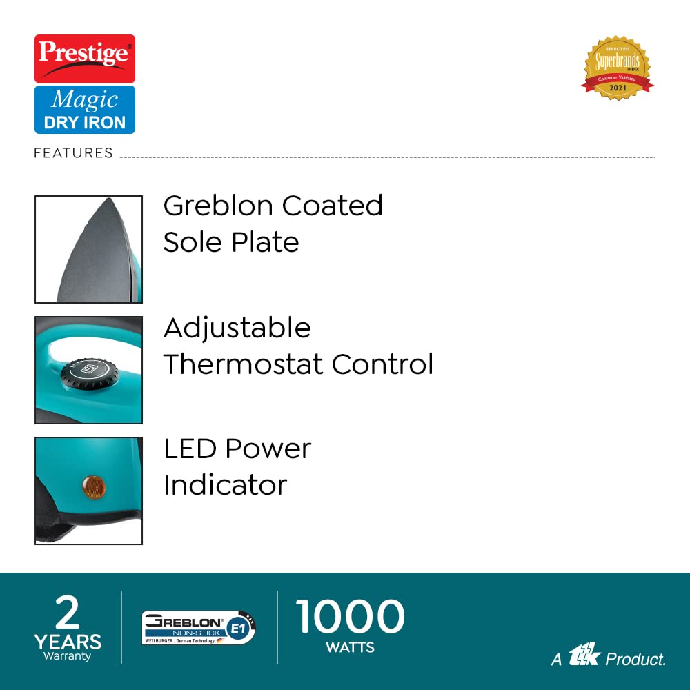 Prestige Magic PDI-07 1000 Watts Dry Iron - 4