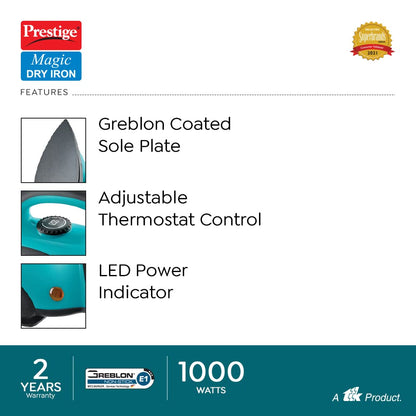 Prestige Magic PDI-07 1000 Watts Dry Iron - 4