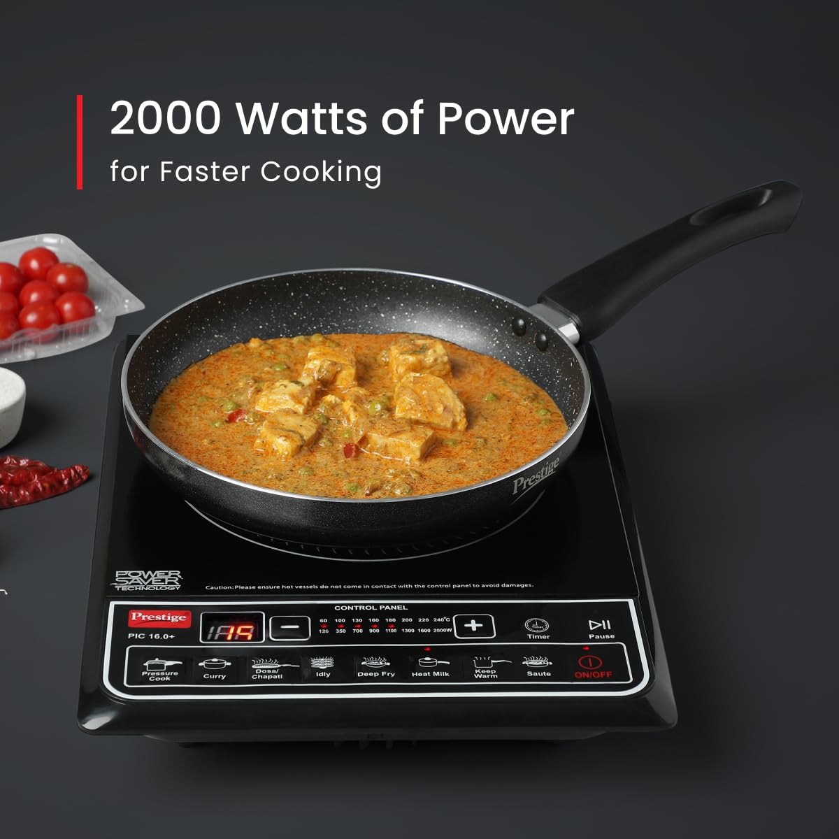 Prestige PIC 16.0 Plus 2000 Watts Induction Cooktop | Black
