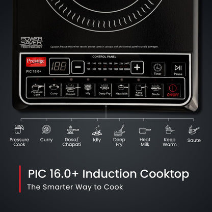 Prestige PIC 16.0 Plus 2000 Watts Induction Cooktop | Black