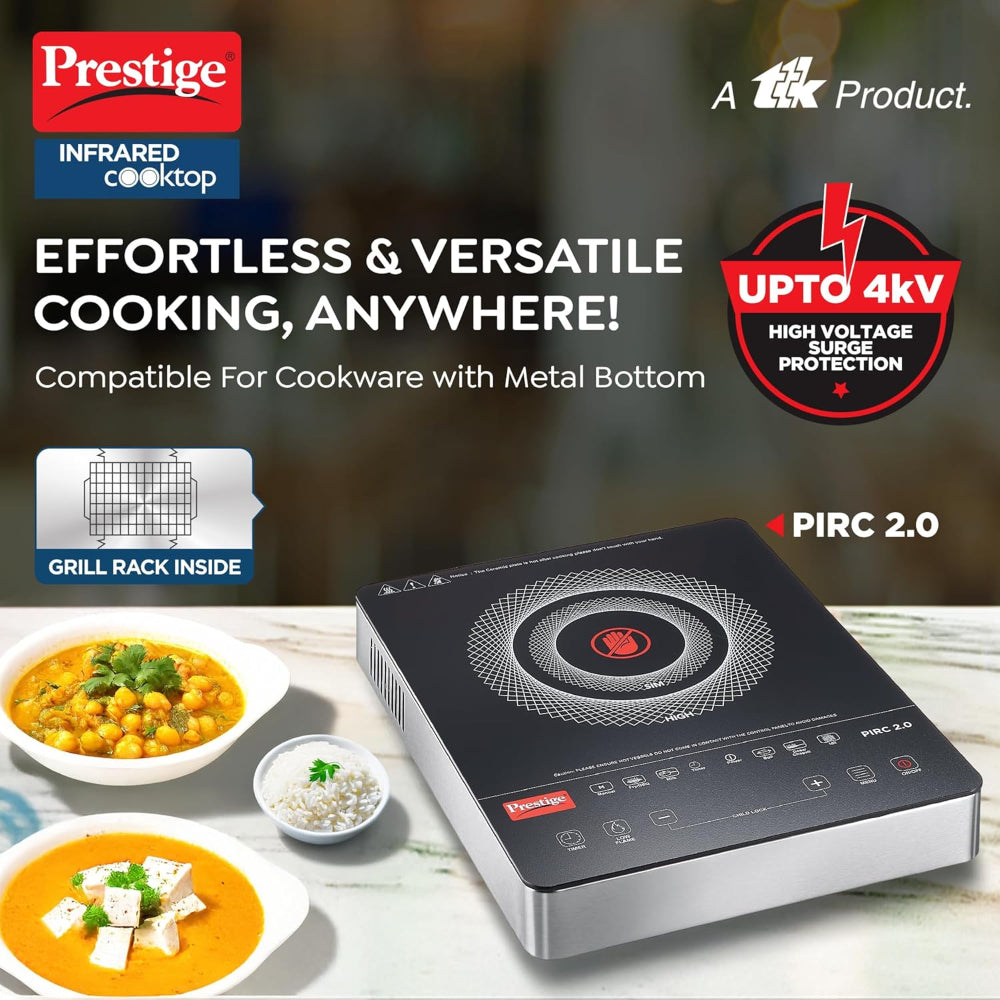 Prestige PIRC 2.0 2000 Watts Infrared Dual Heating Zone Cooktop - 3
