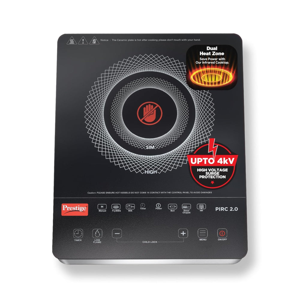 Prestige PIRC 2.0 2000 Watts Infrared Dual Heating Zone Cooktop - 1