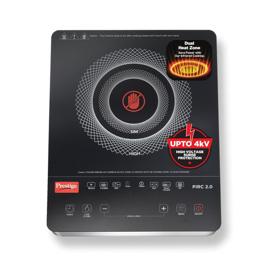 Prestige PIRC 2.0 2000 Watts Infrared Dual Heating Zone Cooktop - 1