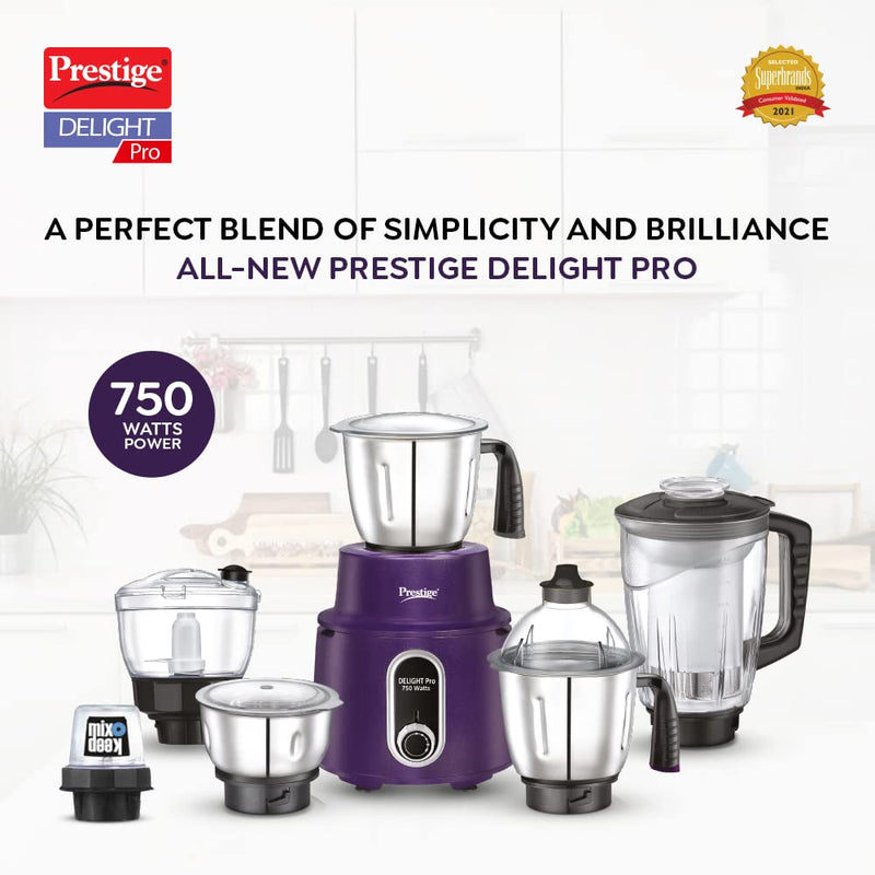 Prestige Delight Pro 750 Watt Mixer Grinder with 6 Jars - 3