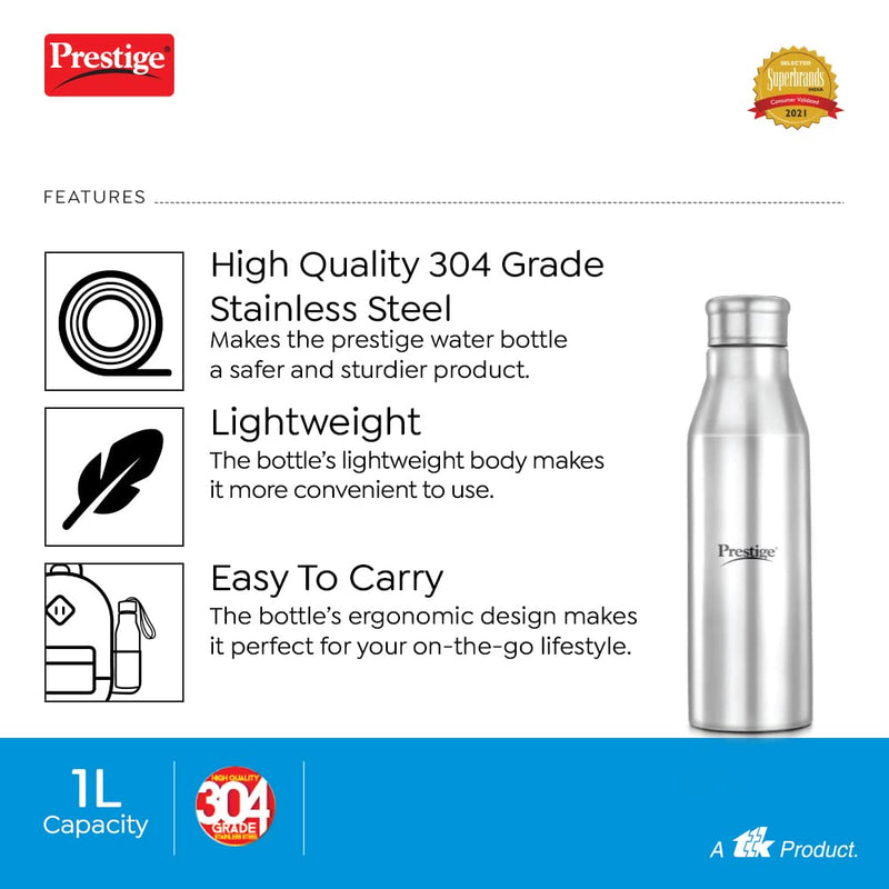 Prestige Stainless Steel PSWBC 17 1000 ML Water Bottle - 4