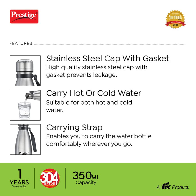 Prestige Stainless Steel Water Bottle - PWSL | Small | Silver