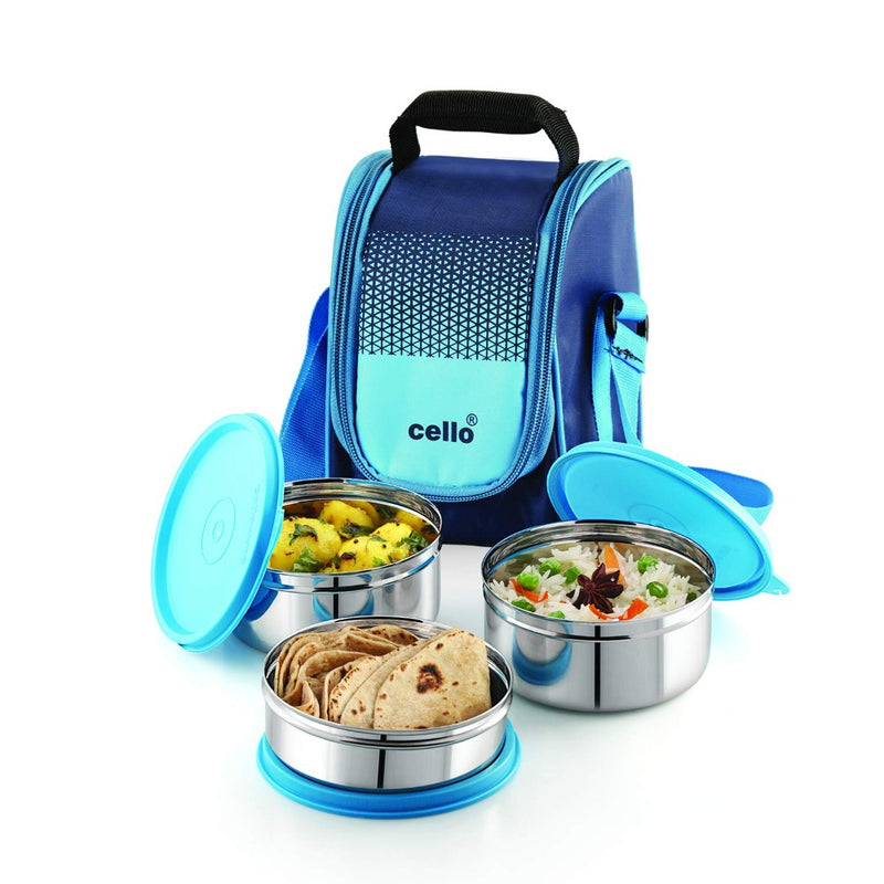 Cello Stainless Steel Matiz Max Fresh 3 Container Lunch Box - 11