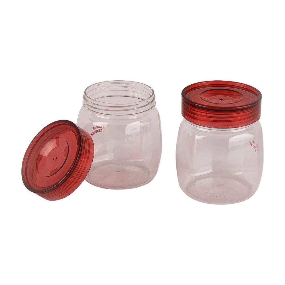 Cello Cookie 500 ML Plastic Storage Jar with Red Lid - 4