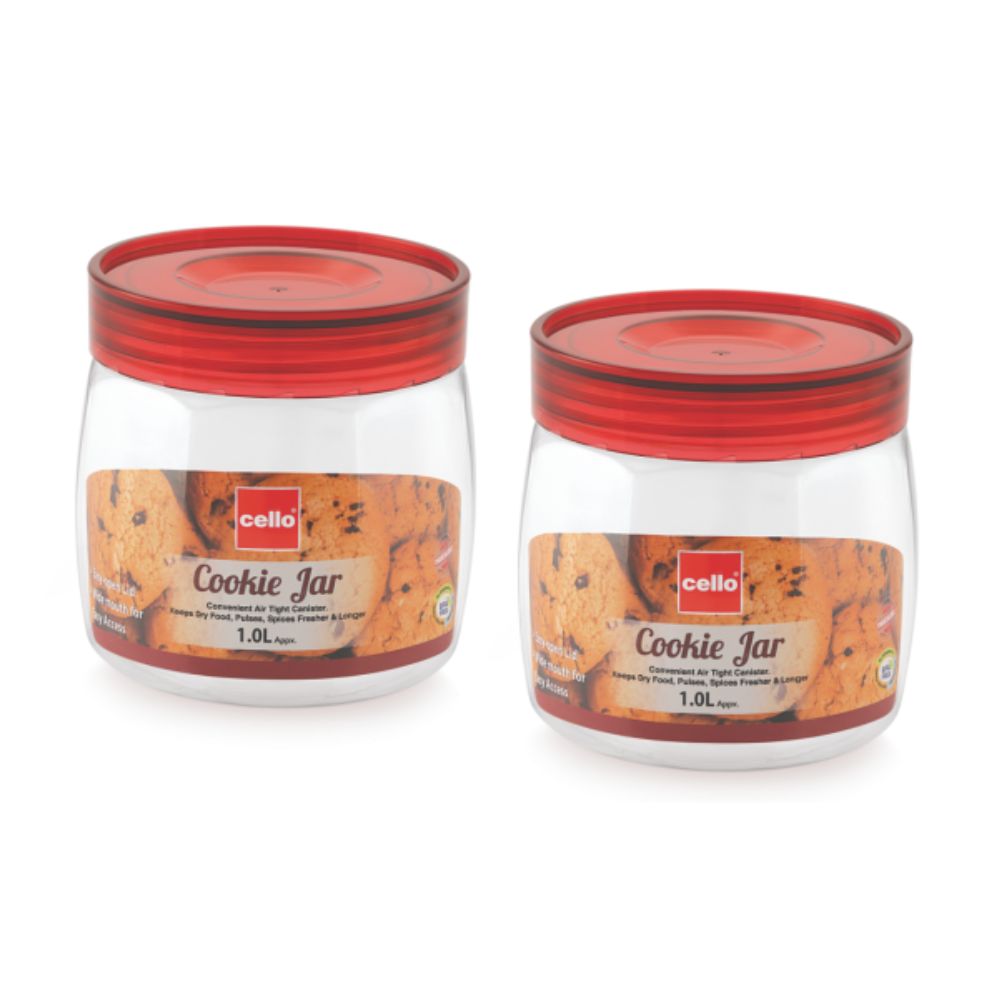 Cello Cookie Oval Plastic Storage Jar with Lid - 1