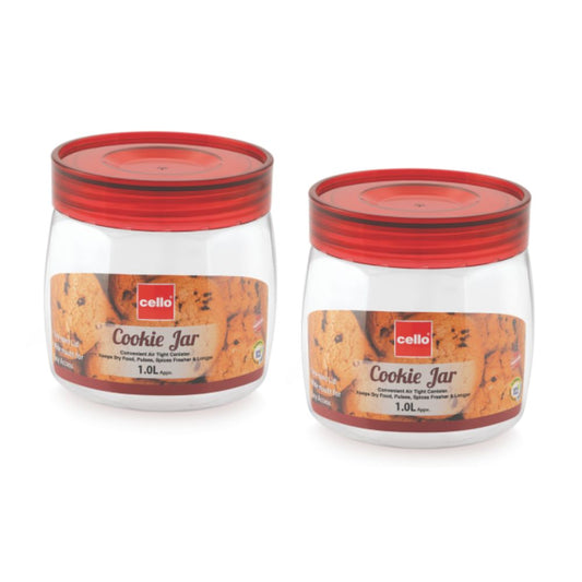 Cello Cookie Oval Plastic Storage Jar with Lid - 1