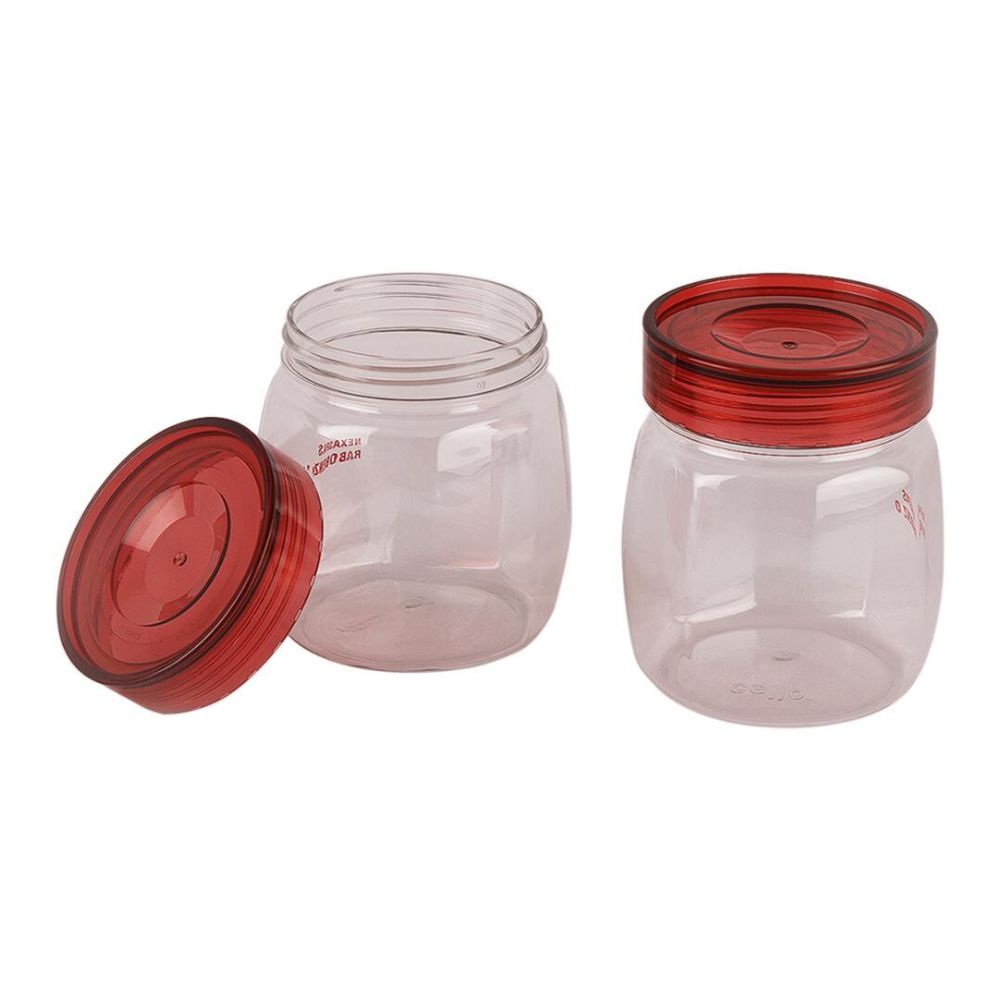 Cello Cookie 1000 ML Plastic Storage Jar with Red Lid - 4