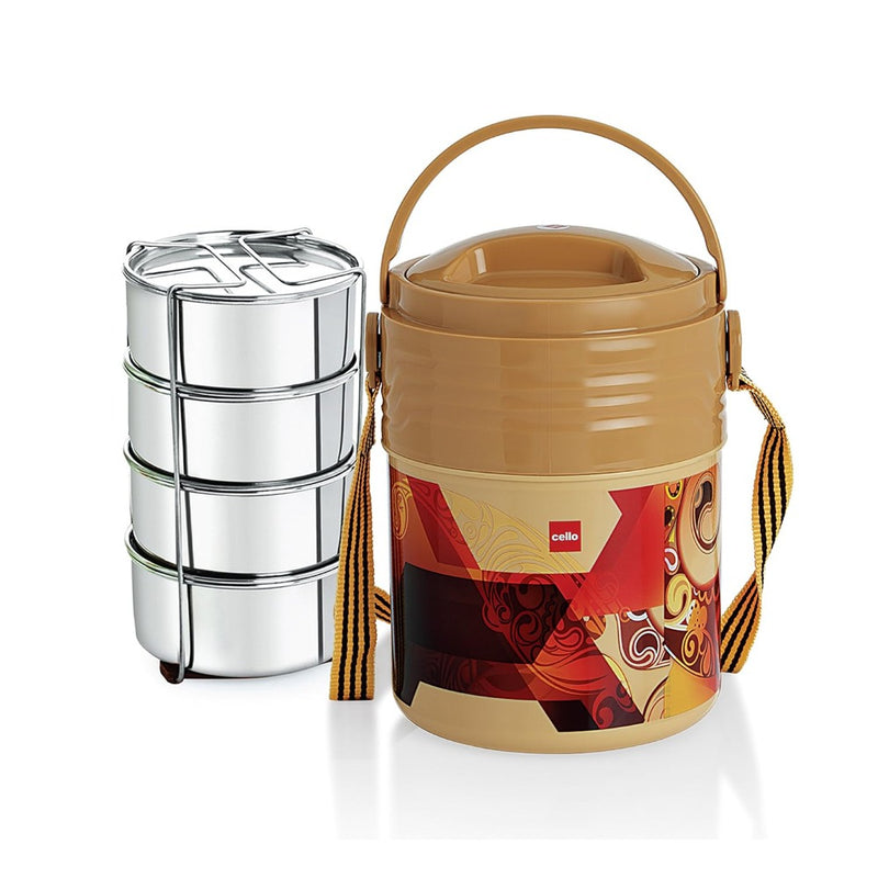 Cello Meal Kit Insulated Tiffin with Stainless Steel Containers - 9