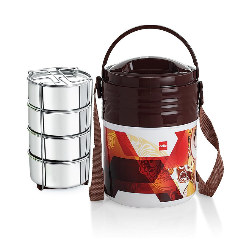 Cello Meal Kit Insulated Tiffin with Stainless Steel Containers - 10
