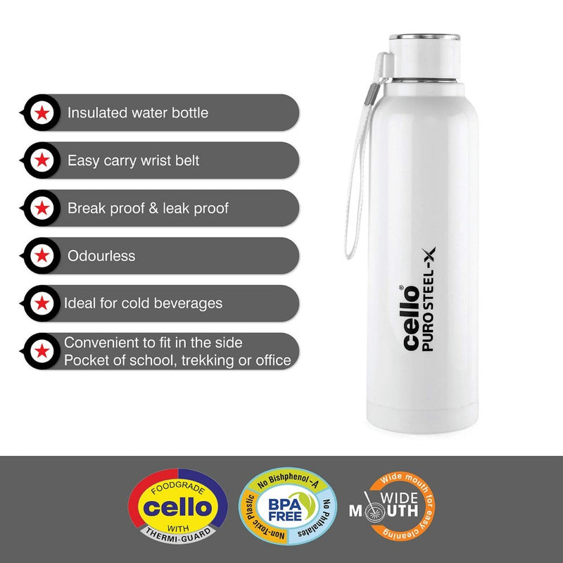 Cello Puro Steel-X Benz 900 Insulated Water Bottle - 9