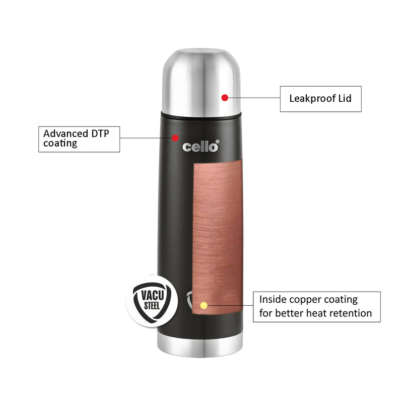 Cello Duro Flip Tuff Steel Water Bottle with Durable DTP Coating - 11