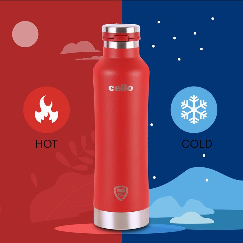 Cello Duro One Touch Vacusteel Stainless Steel Water Bottle - 10