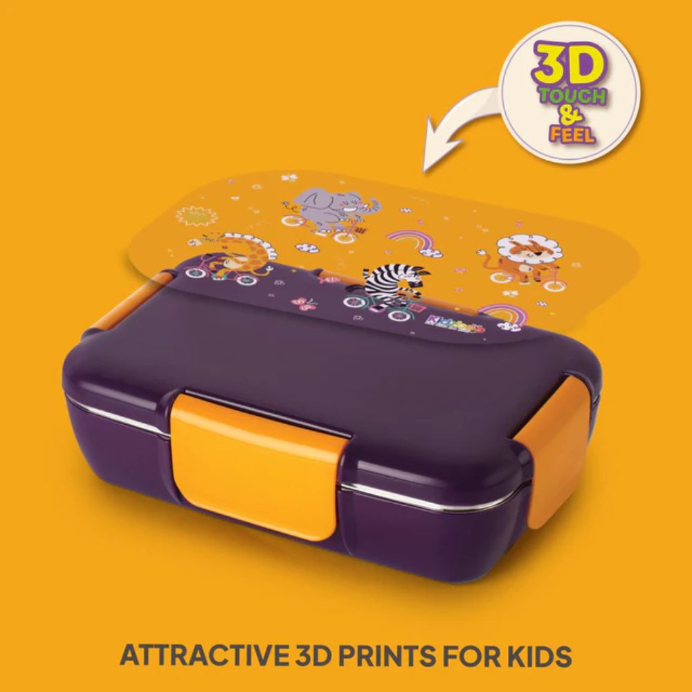 Cello Kidzbee Magnus Plastic Insulated Kids Lunch Box with Inner Steel - 16