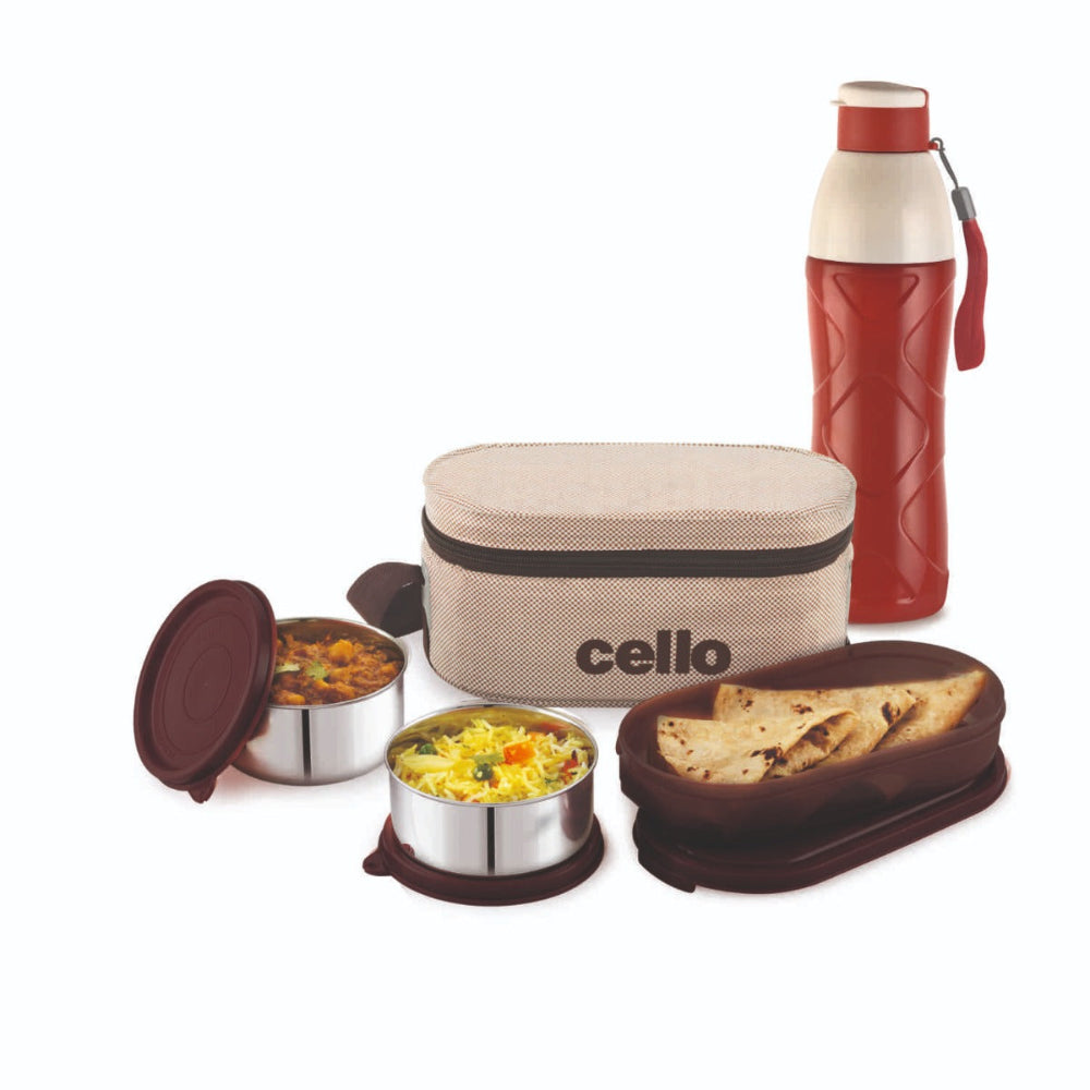 Cello Zion Gift Set – Insulated Tiffin Box with Bottle | Set of 2