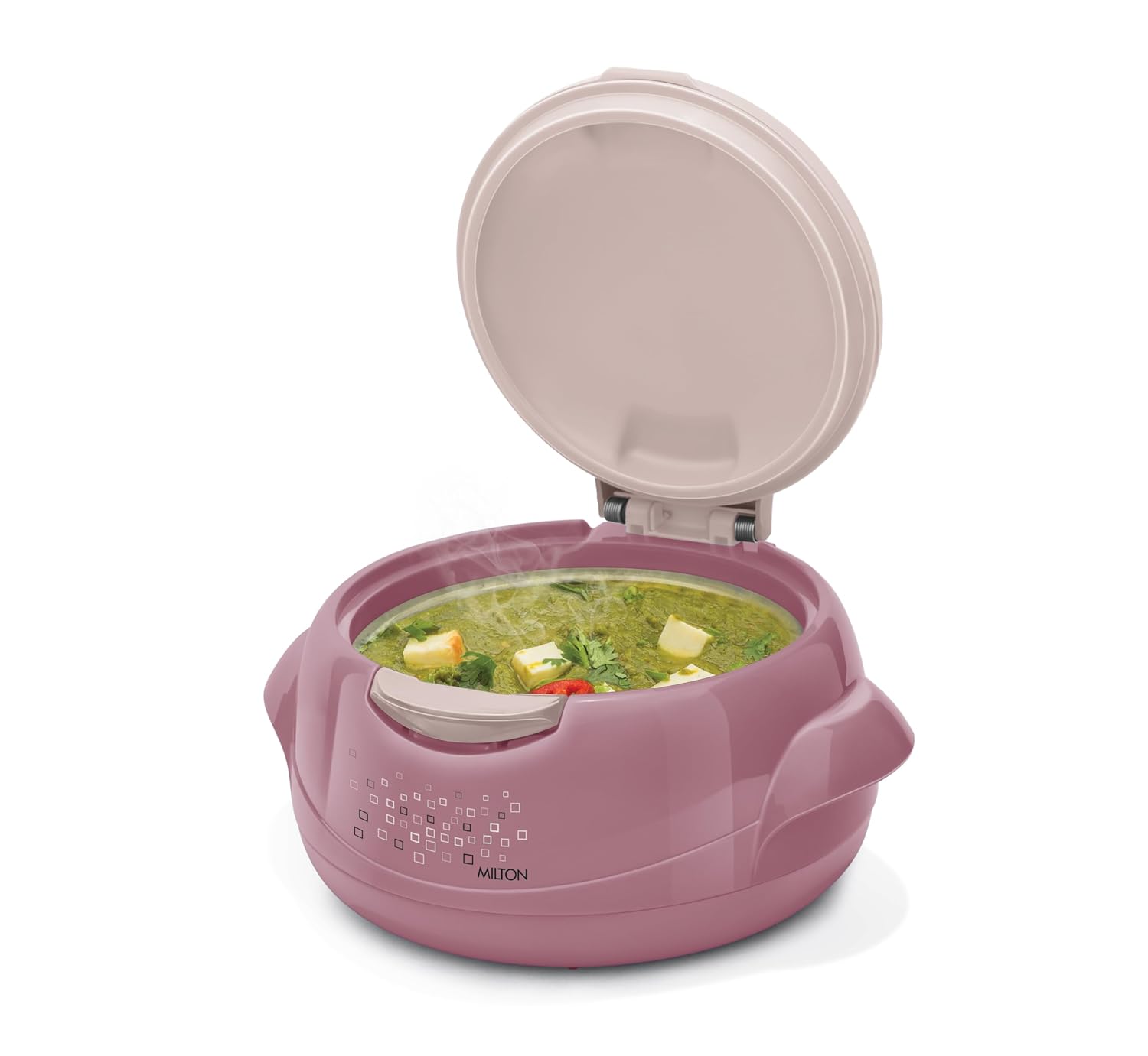 Milton Microwow Inner Stainless Steel Casserole with One Touch Lid | Microwave Safe | 1 Pc