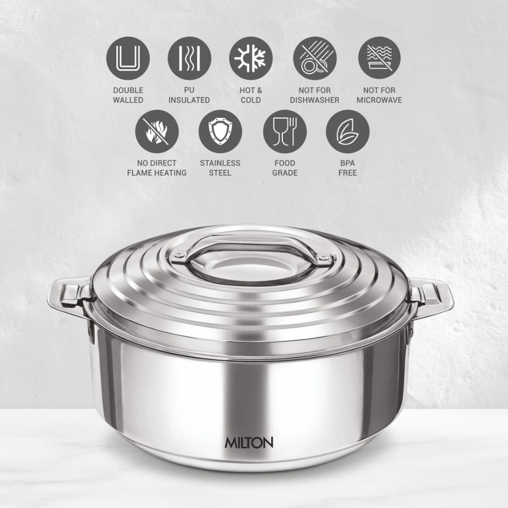 Milton Galaxia Insulated Stainless Steel Casserole | Hot & Cold | Silver
