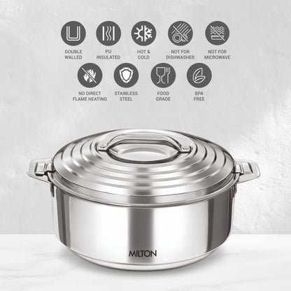 Milton Galaxia Insulated Stainless Steel Casserole | Hot & Cold | Silver