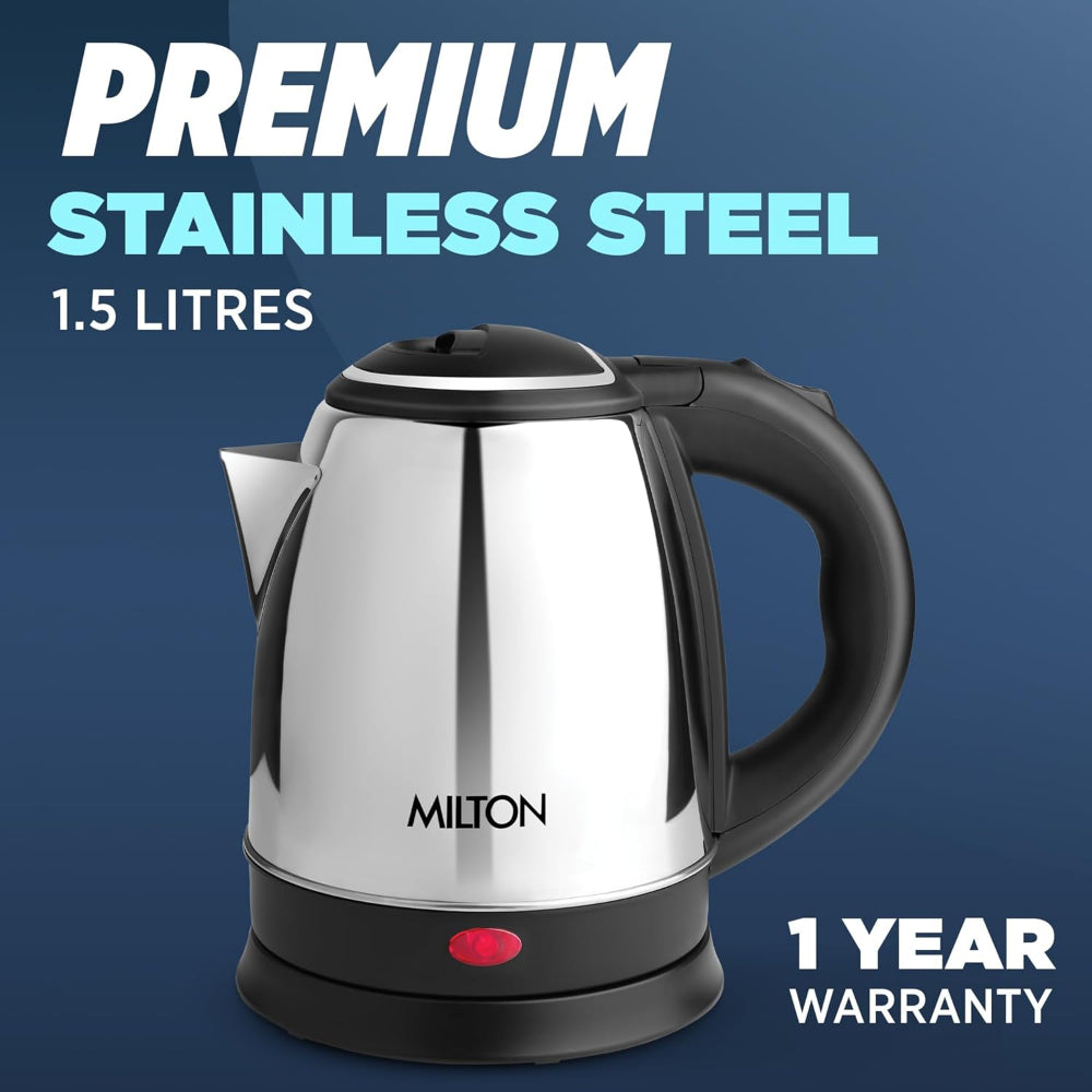 Milton Stainless Steel Insta 1.5 Litre 1500 Watts Electric Kettle - 8