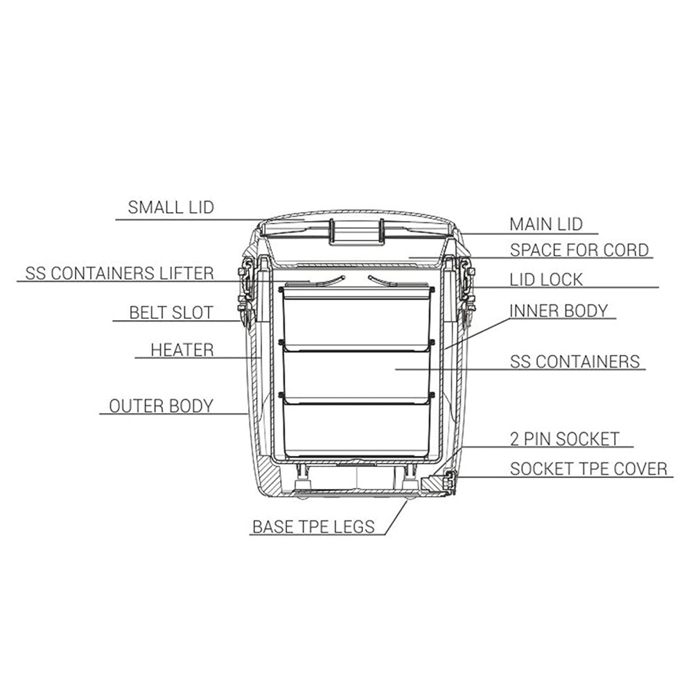 Milton Futron Insulated Stainless Steel Electric Tiffin Box - 18