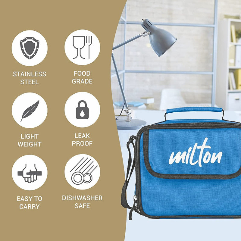 Milton Steel Combi Lunch Box with 3 Containers and 1 Tumbler - 9