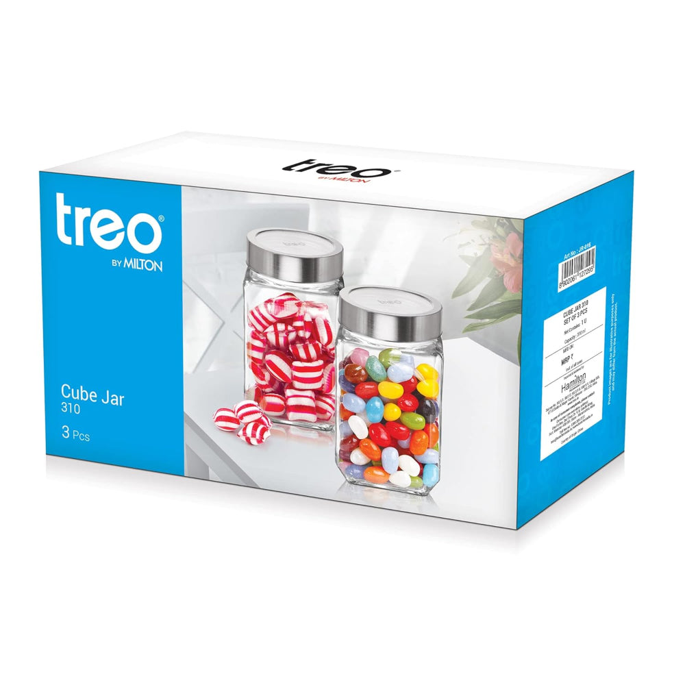 Treo Cube 310 ML Storage Glass Jar - 7