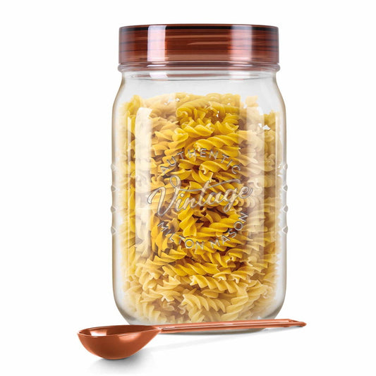 Milton Vintage 2000 ML Airtight Storage Jar with Spoon | Transparent | 1 Pc