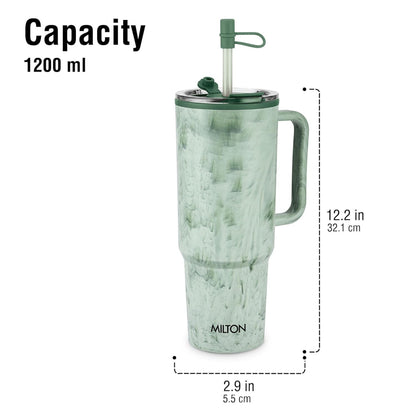 Milton Plastic Puris On the Go 1200 ML Tumbler with 2-in-1 Lid - 7