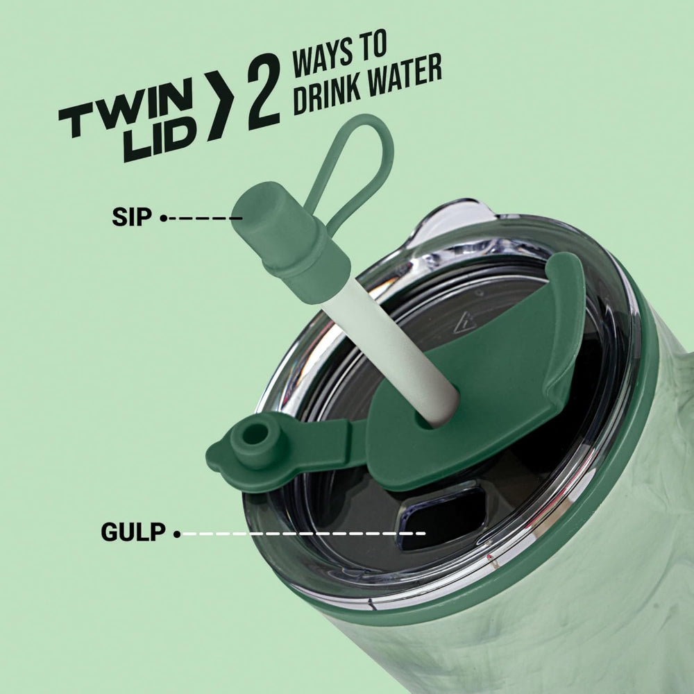 Milton Plastic Puris On the Go 1200 ML Tumbler with 2-in-1 Lid - 11