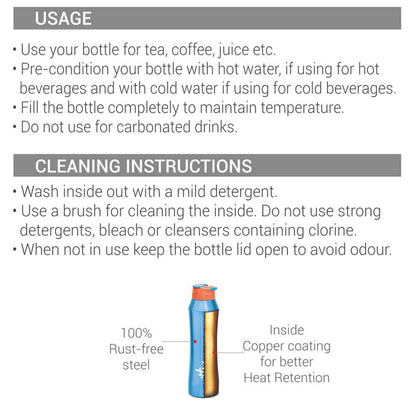 Milton Stark 830 ML Thermosteel Water Bottle - 8