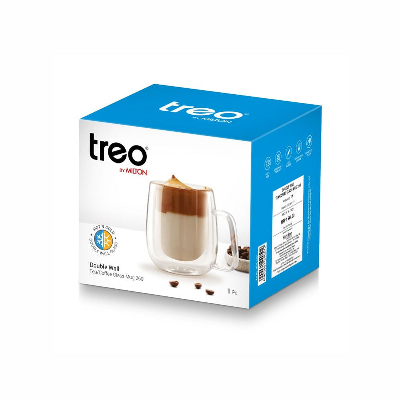 Treo Double Wall 260 ML Tea/Coffee Borosilicate Glass Mug - 3