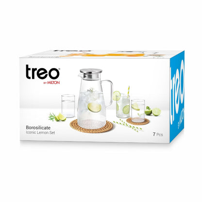 Treo Borosilicate Iconic Lemon Set - Jug with 6 Glasses - 8