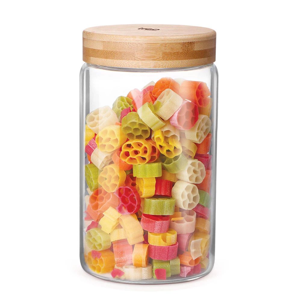 Treo Borosilicate Round Storage Glass Jar with Wooden Lid - 8