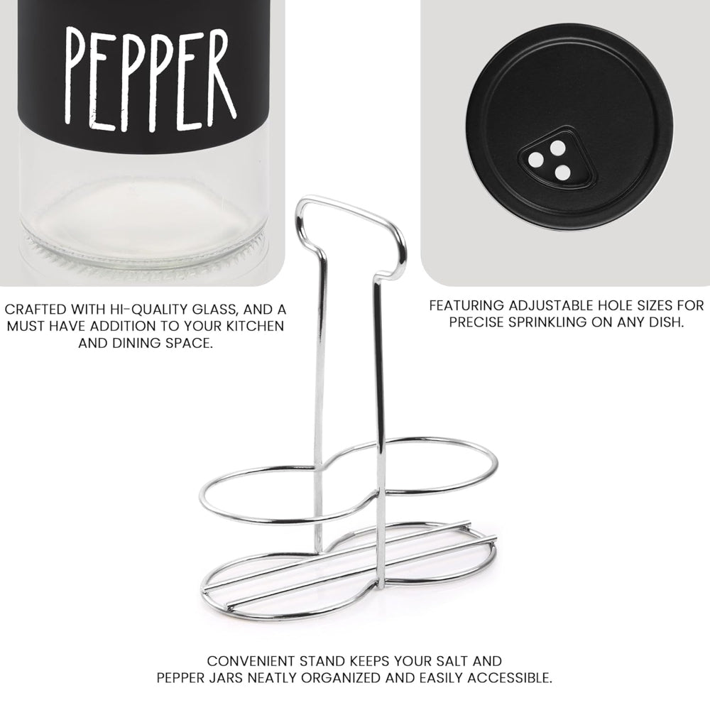 Treo Zesty Salt N Pepper Jar Set with Stand - 6