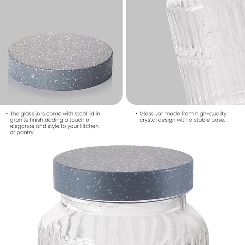 Treo Granito Jars with Steel Lid in Granite Finish - 11